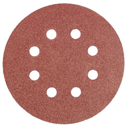 Hoja de lija circular 125mm ó 150mm, con velcro 8 agujeros. Pack 5 hojas