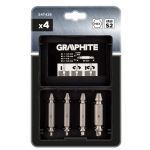 Extractores de tornillos reversibles para tornillos rotos, juego de 4pzs